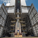 A fully stacked Ariane 6 rocket at Europe's Spaceport in French Guiana.